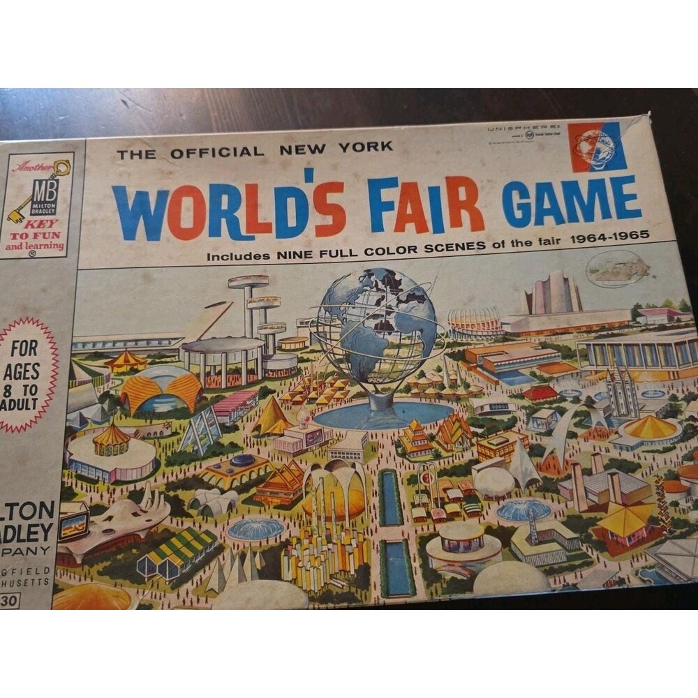 Vtg Milton Bradley 4430 NY Worlds Fair Game 1964-65 Used